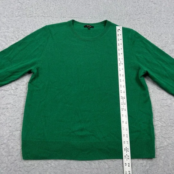 Quince Sweater Women's Large Green Mongolian 100% Cashmere Crewneck Pullover Top - Picture 4 of 11